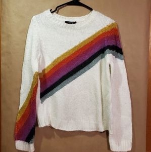 White rainbow sweater
